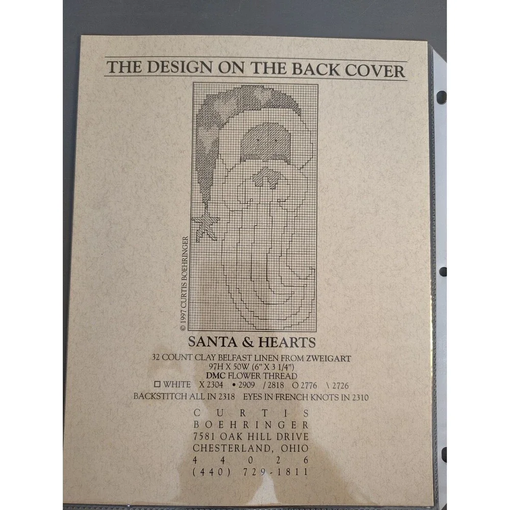 Curtis Boehringer SANTAS BY EIGHT Cross Stitch Pattern Booklet Vintage 1997 OOP